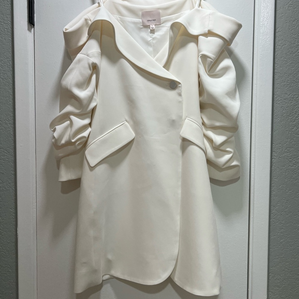 Cinq à Sept White Off the Shoulder Minidress